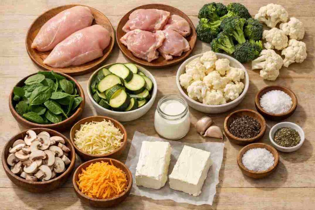 20260109_1452_Keto Casserole Ingredients_simple_compose_01keh10p3ze1hbaydjbqgmp9e4